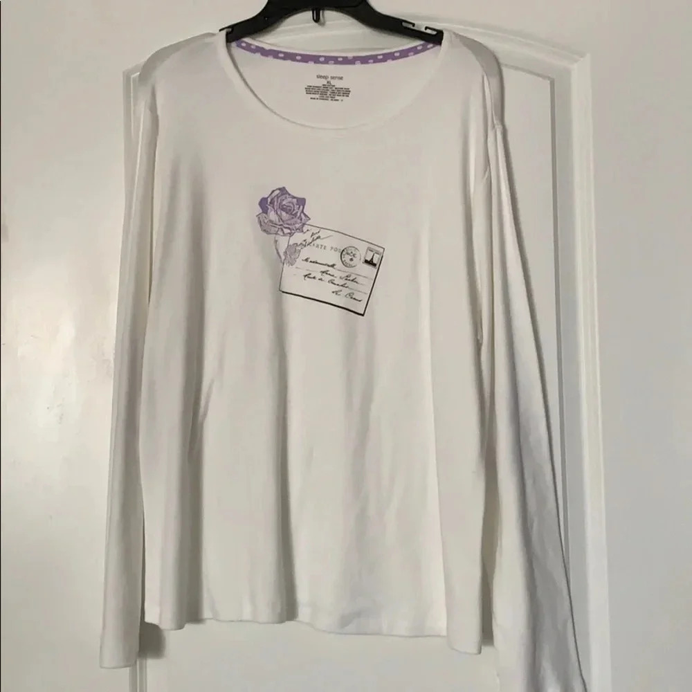 Sleep Sense Graphic Pajama Top 100% Cotton